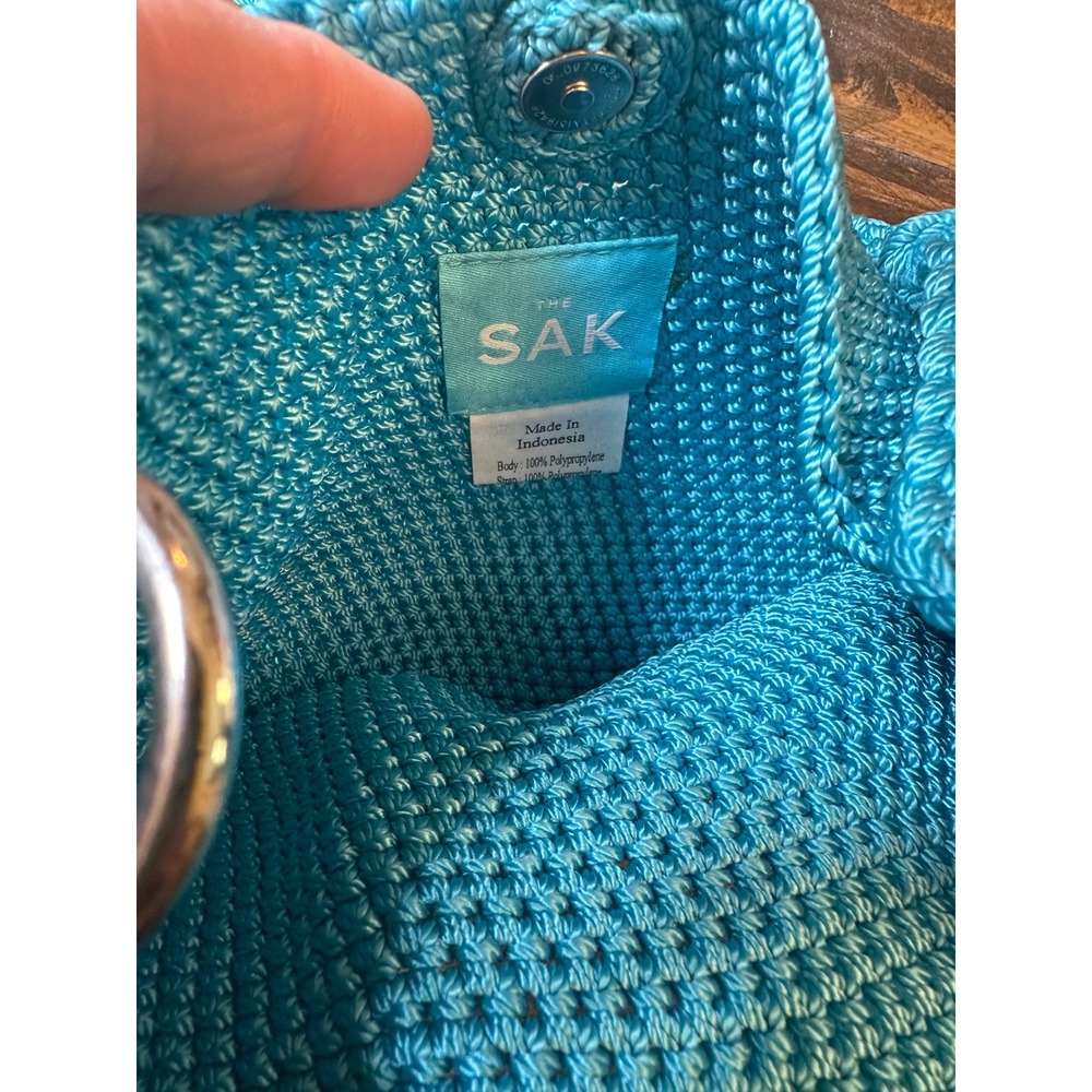 The Sak Turquoise Blue Crochet Crossbody Bag Small Boho‎ Mermaidcore Purse - Picture 6 of 7